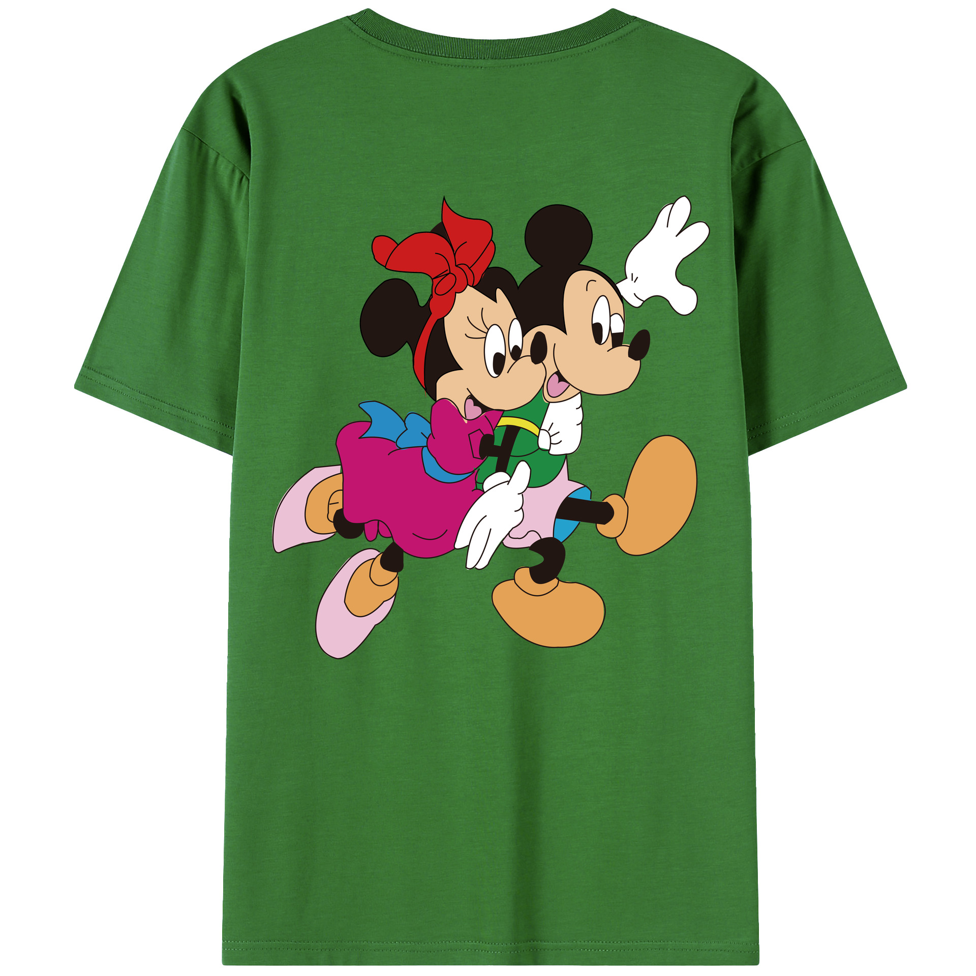 （画像用） ミッキーマウス Mickey Mouse レディース半袖Tシャツ(バックプリント)